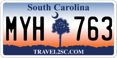 SC license plate MYH763