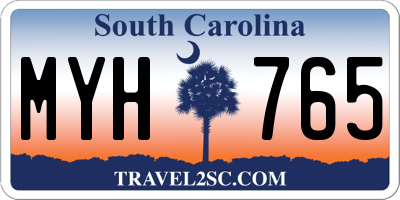 SC license plate MYH765