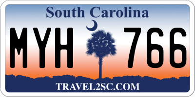 SC license plate MYH766