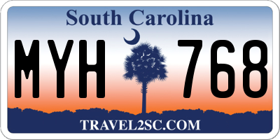 SC license plate MYH768