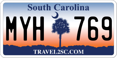 SC license plate MYH769