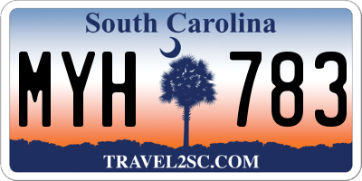 SC license plate MYH783