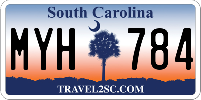 SC license plate MYH784