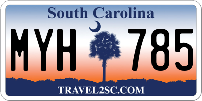 SC license plate MYH785
