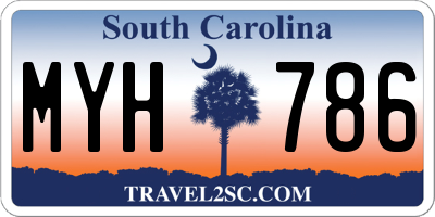 SC license plate MYH786