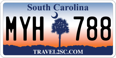 SC license plate MYH788