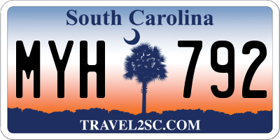 SC license plate MYH792