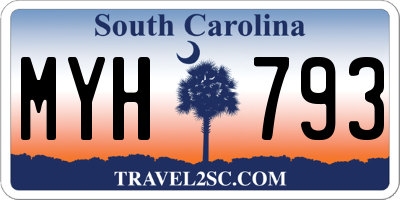 SC license plate MYH793