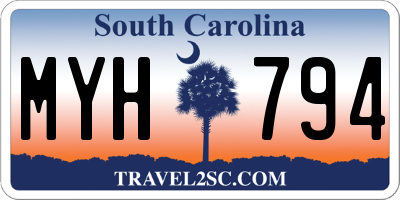 SC license plate MYH794