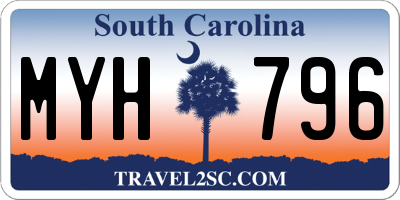 SC license plate MYH796