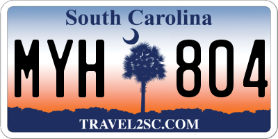 SC license plate MYH804