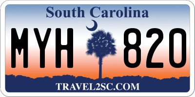 SC license plate MYH820