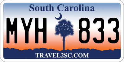 SC license plate MYH833