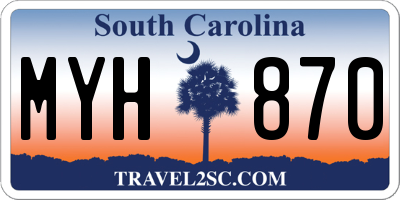 SC license plate MYH870