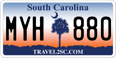 SC license plate MYH880