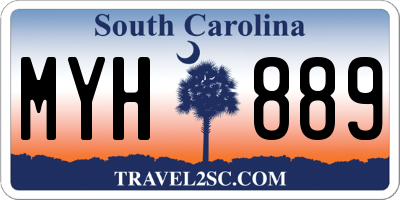 SC license plate MYH889