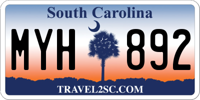 SC license plate MYH892