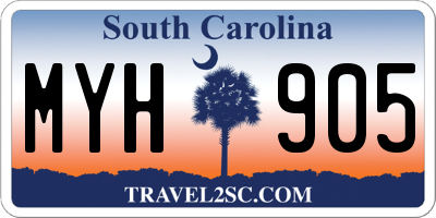 SC license plate MYH905