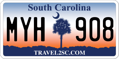 SC license plate MYH908