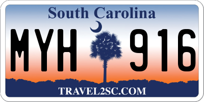 SC license plate MYH916