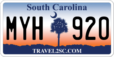 SC license plate MYH920