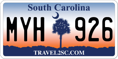 SC license plate MYH926