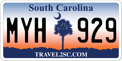 SC license plate MYH929