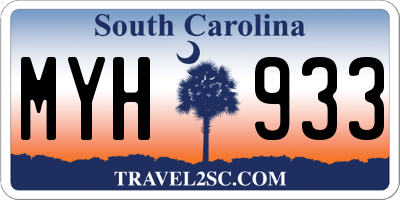 SC license plate MYH933