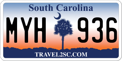 SC license plate MYH936
