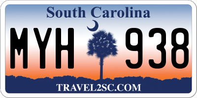 SC license plate MYH938