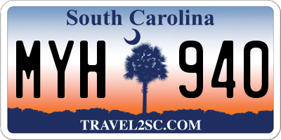 SC license plate MYH940