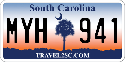 SC license plate MYH941