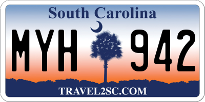 SC license plate MYH942