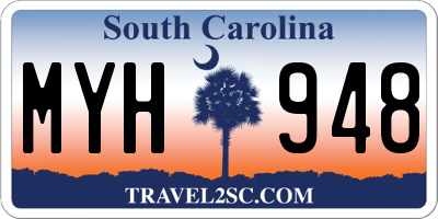 SC license plate MYH948