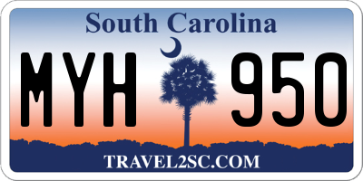 SC license plate MYH950