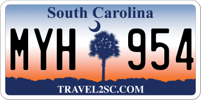 SC license plate MYH954