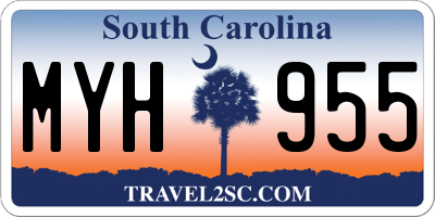 SC license plate MYH955