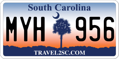 SC license plate MYH956