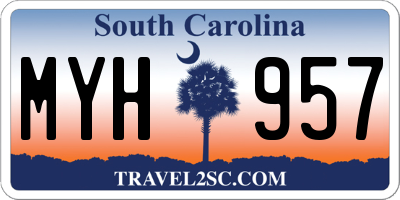 SC license plate MYH957