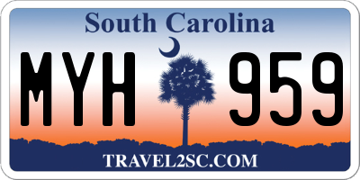 SC license plate MYH959