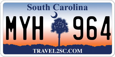 SC license plate MYH964