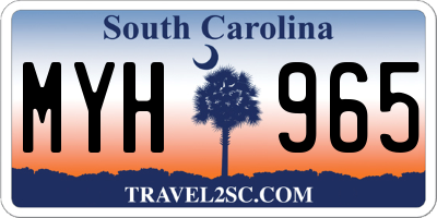 SC license plate MYH965