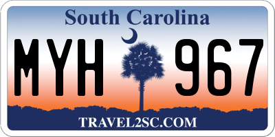 SC license plate MYH967