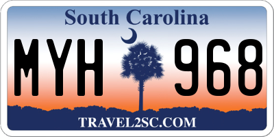 SC license plate MYH968