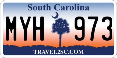 SC license plate MYH973