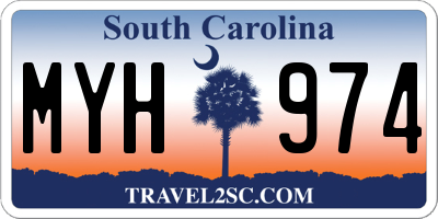 SC license plate MYH974