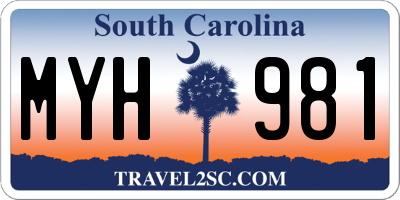 SC license plate MYH981