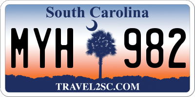 SC license plate MYH982