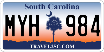 SC license plate MYH984