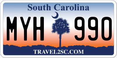 SC license plate MYH990
